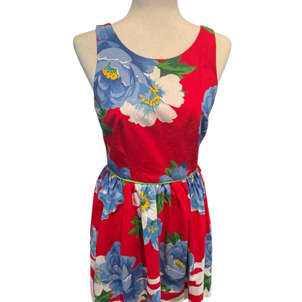 Vibrant Floral Sleeveless Dress A